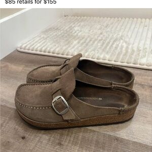 Birkenstock Brown Suede Mules